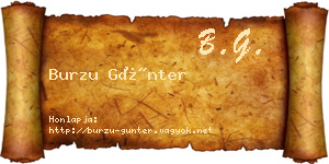 Burzu Günter névjegykártya